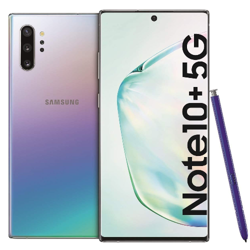 Silver galaxy note 10 plus top